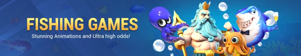 Colorful fishing slot game interface with dynamic ocean creatures featured on LUCKYBET app