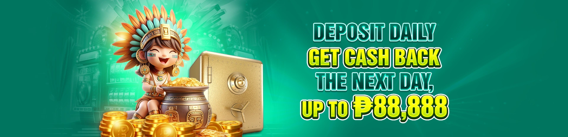 LUCKYBET app main homepage banner showing slot games and welcome bonus